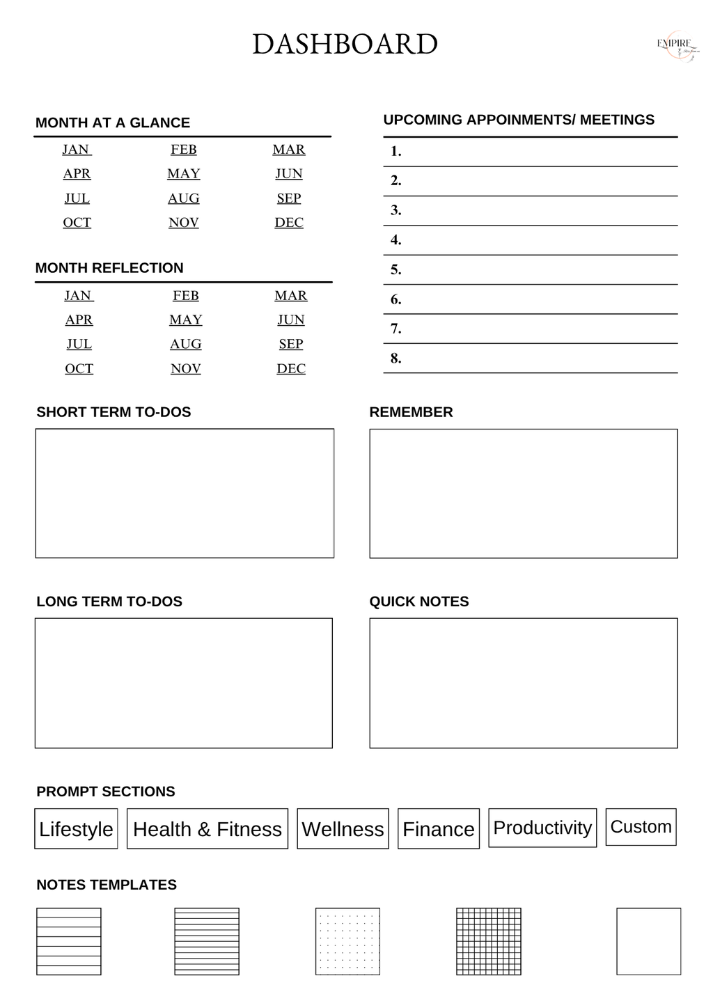 Hyperlinked 2026 Calendar – Boss Babe Edition