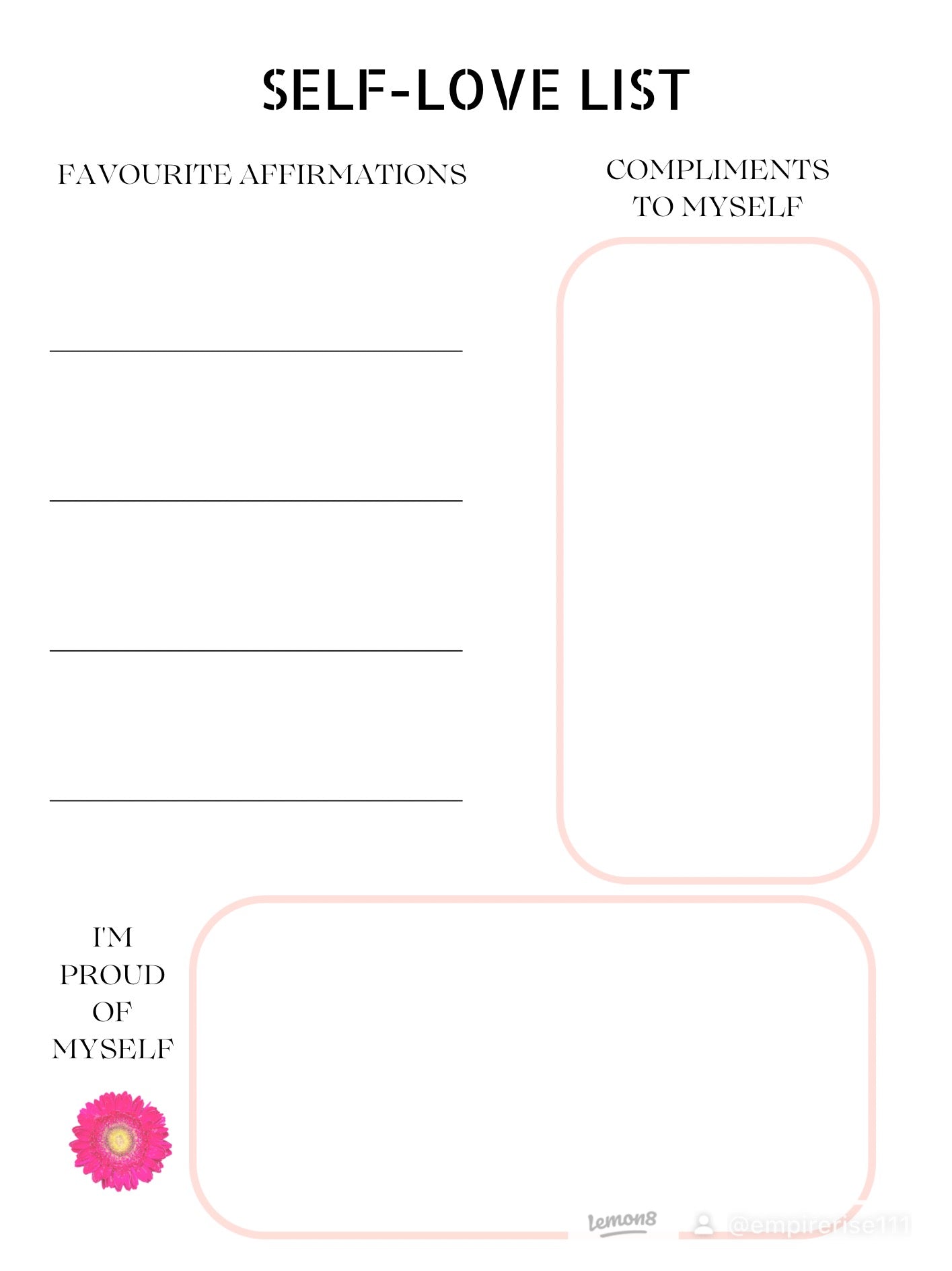 Self-Love Digital Planner