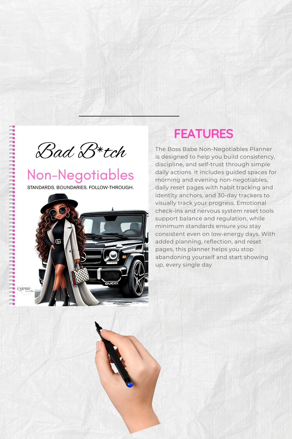 Bad B*tch Non-Negotiables Digital Planner | Standards, Boundaries & Daily Discipline for Women