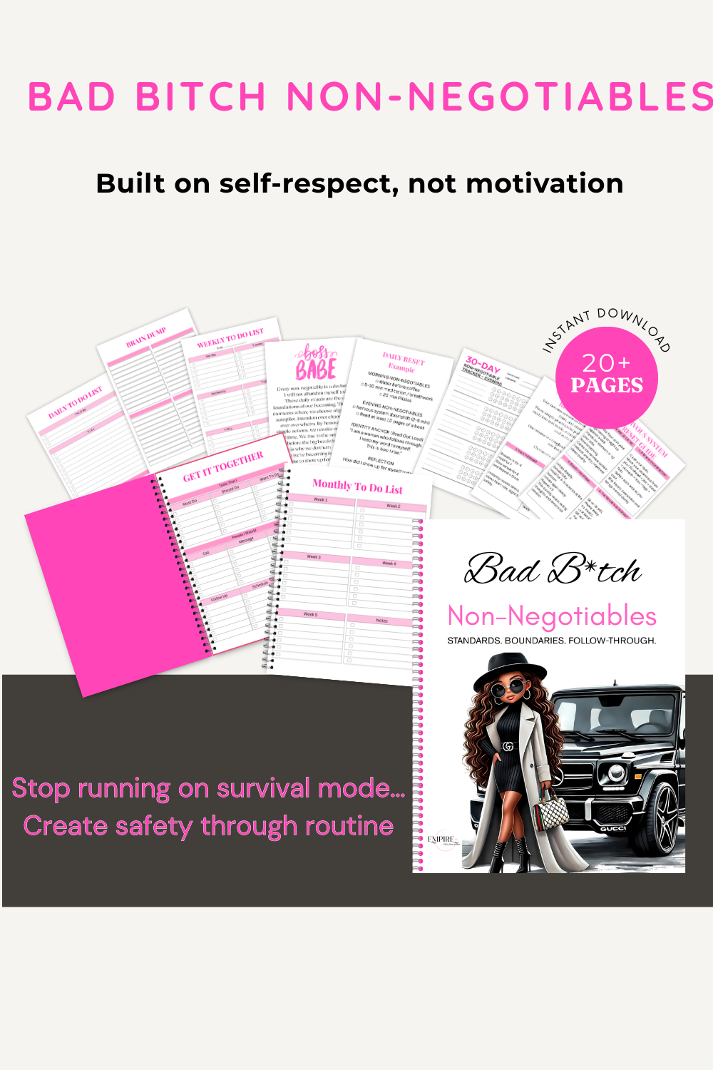 Bad B*tch Non-Negotiables Digital Planner | Standards, Boundaries & Daily Discipline for Women