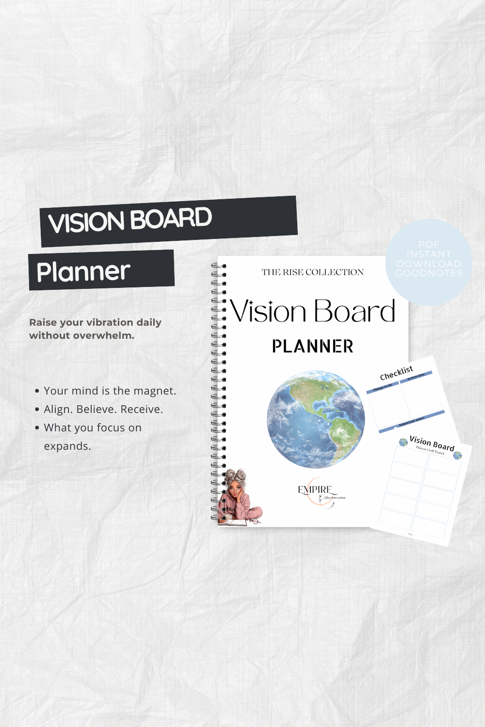 Law Of Attraction Digital Planner Inc Bonus Vision Board Planner