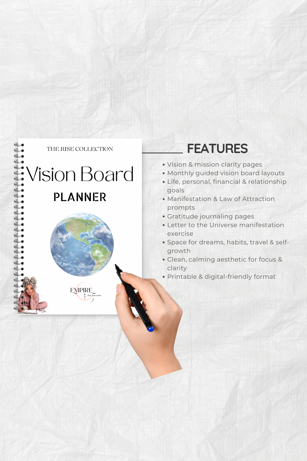 Law Of Attraction Digital Planner Inc Bonus Vision Board Planner
