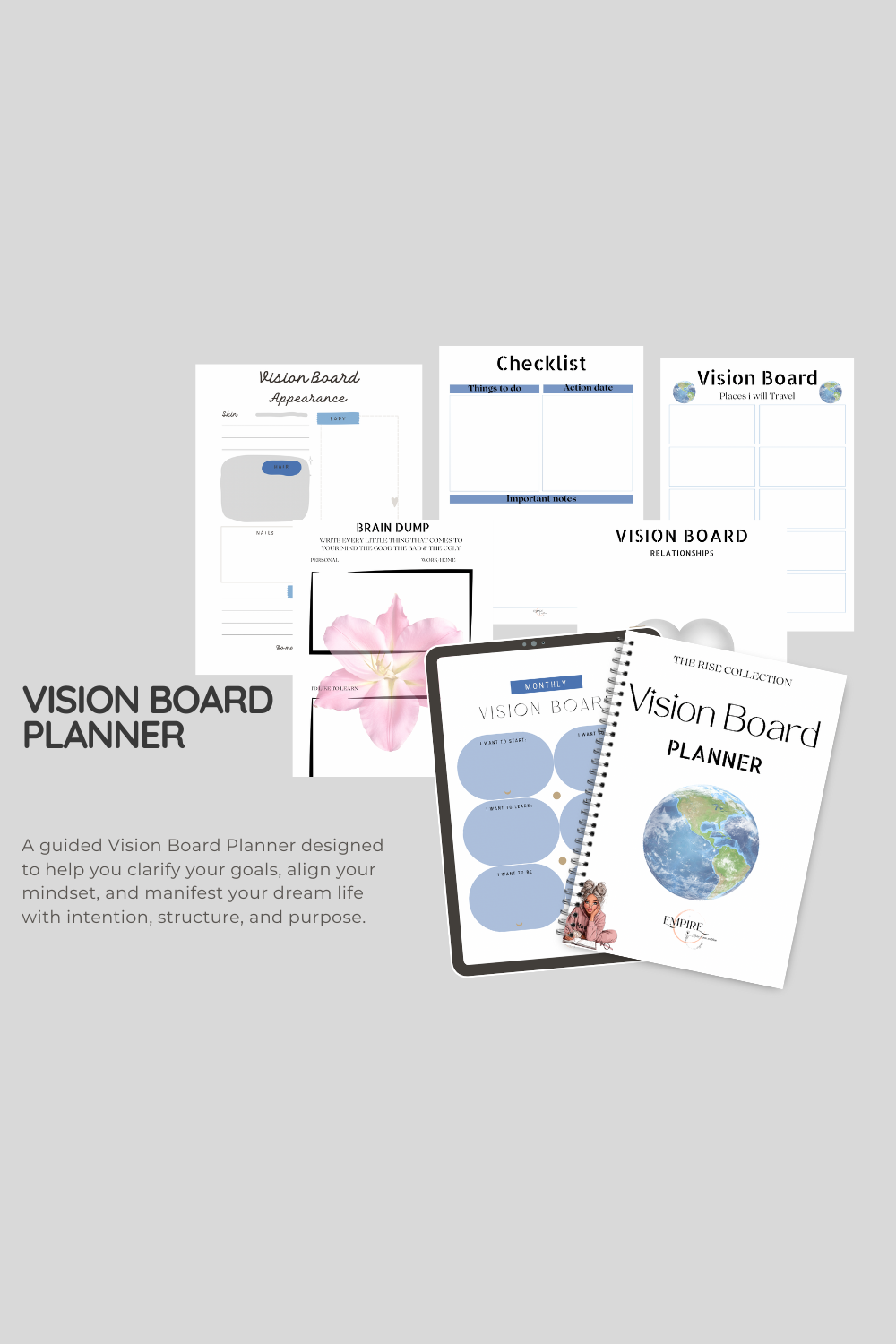 Law Of Attraction Digital Planner Inc Bonus Vision Board Planner