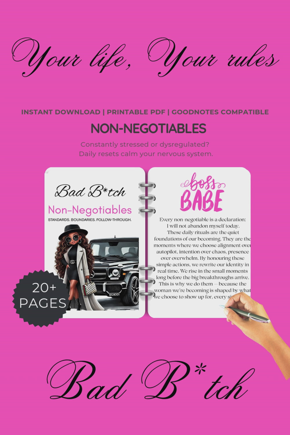 Bad B*tch Non-Negotiables Digital Planner | Standards, Boundaries & Daily Discipline for Women